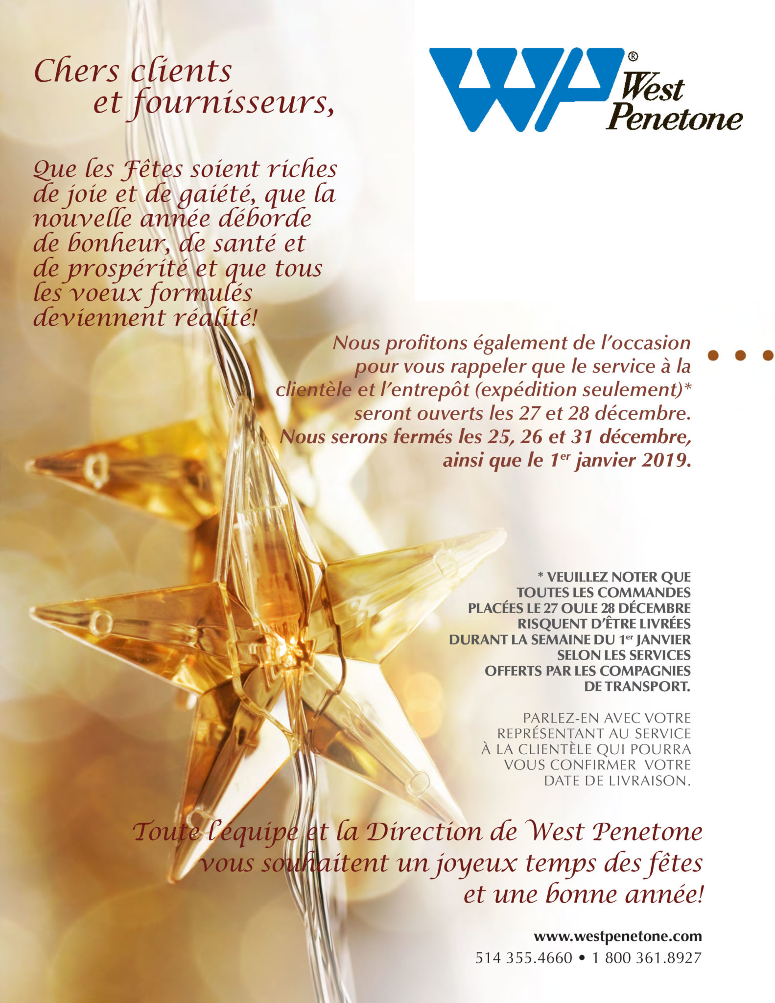 Horaire des fêtes! West Canada Horaire des fêtes! West Canada